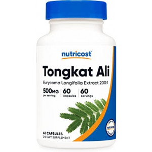 Nutricost Tongkat Ali 500mg, 60 Capsules - Vegetarian Caps, Non-GMO, Gluten Free, Potent Extract