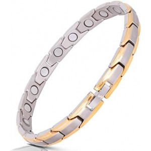 Smarter LifeStyle Elegant Titanium Magnetic Therapy Bracelet for Women, Pain Relief for Arthritis and Carpal Tunnel - Magnetic Bracelets for Women, Womens Magnetic Bracelet (Silver and Gold)