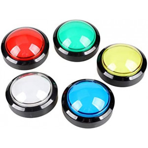 EG STARTS 5X Arcade Buttons 60mm Dome 2.36 inch LED Push Button with Micro Switch for Arcade Machine Video Games Console