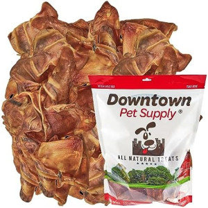 Downtown Pet Supply - Jumbo Pig Ears - Dog Dental Treats & Rawhide-Free Dog Chews - Healthy Coat & Skin Care, Cholesterol & Heart Health Dog Treats - Protein, Vitamins & Minerals - 5 Pack