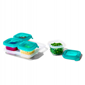 OXO Tot Silicone Baby Blocks, Teal, 4 oz