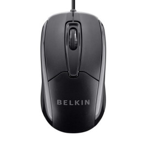 Belkin 3-Button Wired USB Optical Ergonomic Mouse with 5-Foot Cord