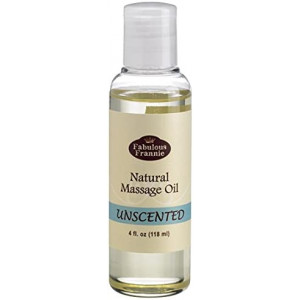 Fabulous Frannie Massage Oil Unscented 4oz Natural A Base Oil for Aromatherapy, Essential Oil or Massage use. Made with Safflower, Grapeseed, Sweet Almond and More