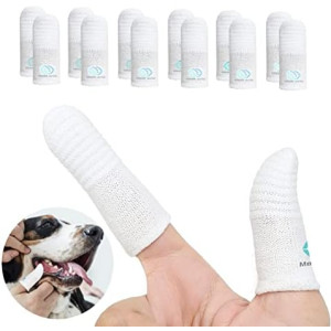 Pet Toothbrush for Small to Large Dogs Cats,Soft High Grade Finger Toothbrush,Teeth Oral Cleaning,Dental Care, 1 Set for Two Fingers White (12)