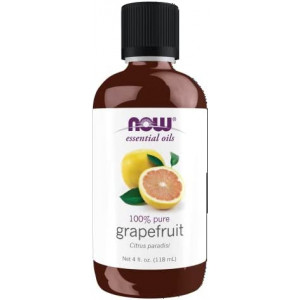 NOW Essential Oils, Grapefruit Oil, Sweet Citrus Aromatherapy Scent, Cold Pressed, 100% Pure, Vegan, Child Resistant Cap, 4-Ounce