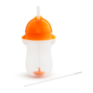 Munchkin 10oz Any Angle Click Lock Weighted Straw Cup, Orange