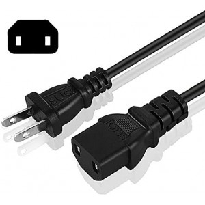 Sliq Gaming [UL Listed] 2 Prong Power Cable Cord - for Xbox One Original, Xbox 360, Playstation 3 & PS4 Slim & Pro (6 Feet)