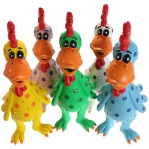 Multipet Latex Chicken Globken Dog Toy Assorted Size:Pack of 2