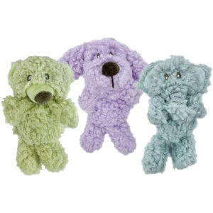 Multipet Aromadog Fleece Plush Dog Toy, 6" Calming Blend of Essential Oils, Bear, Dog & Elephant (Pack of 3)