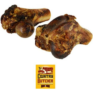 Pork Knuckle Dog Bones for Small to Medium Breed Dog Treat, Natural, Tough, Chew Toy, Made in The USA, 4 Count