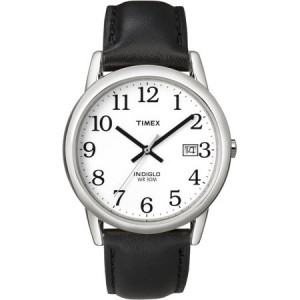Timex Men's Easy Reader Watch, Black Leather Strap
