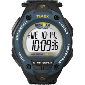 Timex Men's Ironman Classic 30 Oversized Black/Blue Watch, Fast Wrap Strap