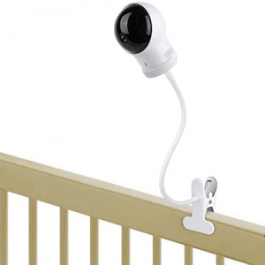 Clip Mount for Eufy Baby Monitor Camera, Flexible Gooseneck Baby Monitor Holder for Crib Without Tools or Wall Damage - White