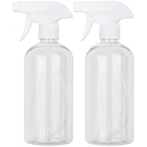 16.9 oz Plastic Spray Bottle Trigger Empty Spray Bottles Clear Refillable Container for Water, Essential Oils, Hair, Cleaning Products, Adjustable Head Sprayer and Stream (2 Pack)