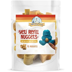 Yeti Refill Nuggets for Puff and Play Dog Toys - Natural Himalayan Yak Cheese Treats, Promotes Dental Health, Suitable for All Dogs, Ideal for Interactive Chew Toys and Dispensers, 15 Pieces, 7 Oz