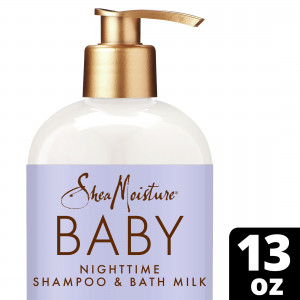 SheaMoisture Baby Shampoo & Bath Milk for Delicate Hair and Skin Manuka Honey & Lavender Nighttime Skin and Hair Care Regimen 13 oz