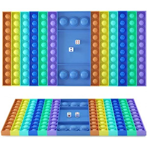 bvcat Big Pop It Game Fidget Toys with Dice Jumbo Chess Board Push Bubble Sensory Toys for Parent-Child Time Easter Eggs Hunt Classroom Exchange and Game Prize Supplies