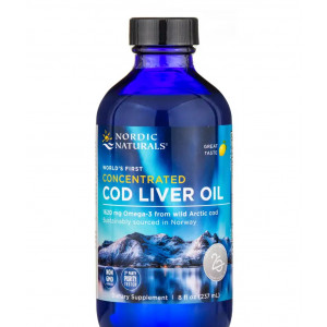 Nordic Naturals Concentrated Cod Liver Oil, Natural Lemon Flavor - 8 fl. oz (237 ml)