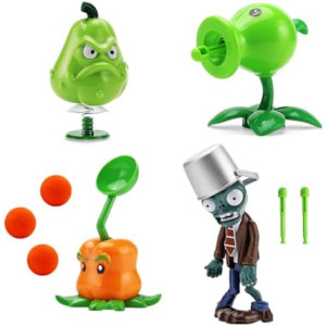 4 PCS Plants and Zombies Toys Action Figures Zombies PVZ Toys Sets 1 2 Series Great Gifts for Kids and Fans,Birthday and Christmas Party