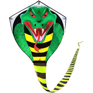 Large Cobra Kite for Adults Kids Boys with Super Long Tail (49 ft), Extra Easy to Fly, Best Huge Kites for The Beach/Kite Party/Field/Park, It Will Dominate The Sky!