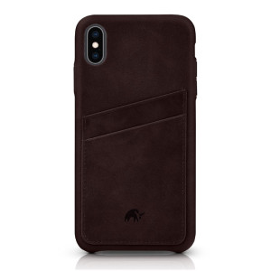 Bullstrap Premium Leather Portfolio Phone Case Compatible with Apple iPhone XR, Bourbon Brown