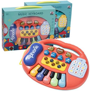 Children's Educational Multi-Function Electronic Organ, Early Education in The Semester, Analog Phone, Colorful Piano, Soft Lighting 3 4 5 6-Year-Old Children Gifts