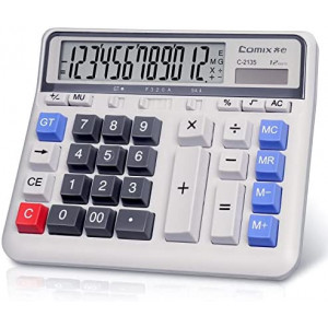 Comix Desktop Calculator Solar Battery Dual Power with 12-Digit Large LCD Display and Large Computer Keys Office Calculator for Home Office School