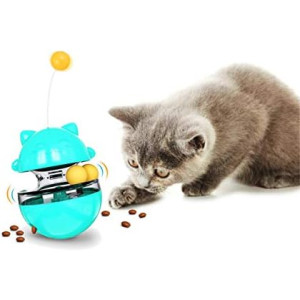 Cat Treat Puzzle, Cat Treat Dispenser Toy Cat Treat Toy, Tumbler Interactive Ball Cat Puzzle Feeder, Cat Food Puzzle Cat Food Ball Cat Snacks Temptations, Food Puzzle Toys for Cats