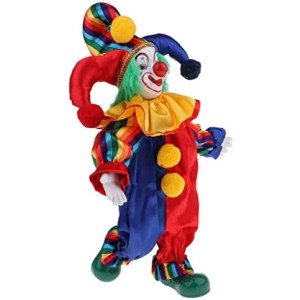 38cm Lovely Smiling Porcelain Clown Doll for Kids Birthday Gifts Halloween Christmas Table Decoration #1