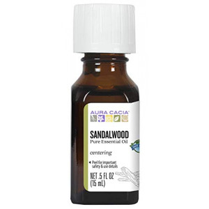 Aura Cacia Sandalwood Essential Oil | GC/MS Tested for Purity | 15ml (0.5 fl. oz.)