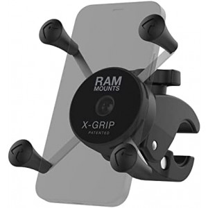 RAM Mounts X-Grip Phone Mount with Low-Profile RAM Tough-Claw RAM-HOL-UN7-400-2U for Rails 0.625" to 1.5" in Diameter