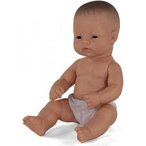 Miniland Educational - 12.63'' Anatomically Correct Newborn Baby Doll, Asian Boy