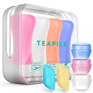 14 Pack Travel Bottles, TSA Approved Containers, 3oz Leak Proof Travel Accessories Toiletries, Travel Shampoo And Conditioner Bottles, Perfect for Business or Personal Travel Essentials, Squeezable Silicone Lotion Liquids Tubes