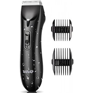 Telfun Body Trimmer for Men, Electric Groin Hair Trimmer, Replaceable Ceramic Blade Heads, Waterproof Wet/Dry Clippers, Rechargeable Built-in Battery, Ultimate Male Hygiene Razor, Great Gifts for Dad