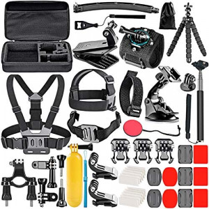 Neewer 50 in 1 Action Camera Accessory Kit Compatible with GoPro Hero10/9/8/7/6/5/4, GoPro Max, GoPro Fusion, Insta360, DJI Osmo Action/Action 2, AKASO, and more