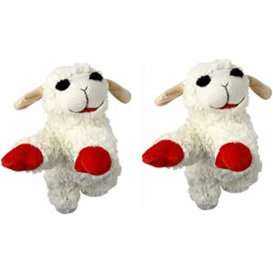 HDP Lambchop Plush Dog Toy 10" with Squeaker Color:White Pack of 2