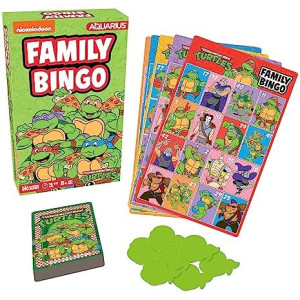 AQUARIUS Teenage Mutant Ninja Turtles Bingo Game - Fun Family Party Game for Kids, Teens and Adults - Entertaining Family Game Night Gift - Officially Licensed TMNT Merchandise - Ages 6 and Up