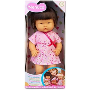 Nenucos of the World Asian Baby Doll - Medium Skin Tone with Brown Eyes, 12" Doll