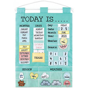 The Peanutshell Preschool Educational Wall Calendar - 53 Fabric Pieces for Months, Days, Years, Weather, & Seasons