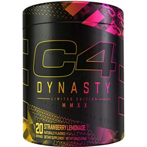 C4 Dynasty MMXX Pre Workout Powder Strawberry Lemonade | Preworkout Energy Supplement for Men & Women | 350mg Caffeine + 6.4g Beta Alanine | 20 Servings