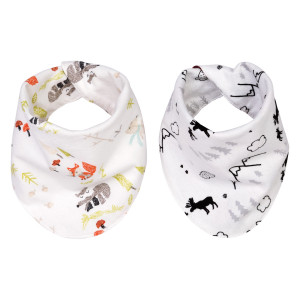 Buffalo Check Woodland 2 Pack Reversible Flannel Bandana Bib Set