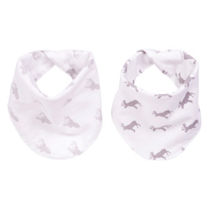 Stag and Moose 2 Pack Reversible Flannel Bandana Bib Set