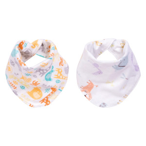 Mint Jungle 2 Pack Reversible Flannel Bandana Bib Set