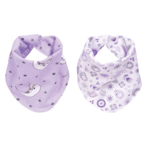 Llamas and Unicorns 2 Pack Reversible Flannel Bandana Bib Set