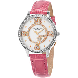 Stuhrling Original Women's 760.03 Symphony Heart Dial Leather Strap Watch