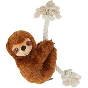 Fringe Studio Dog Toy, Brown Sloth On A Rope-Plush Pet Toy (289373)