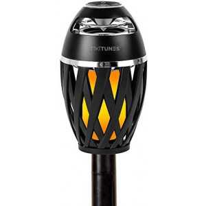 Limitless Innovations TikiTunes Portable Bluetooth Wireless Speaker (Bundle) with Adjustable 40” Pole and Ground Stake - Black