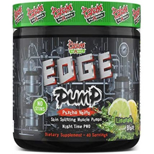 Pump it up. Pump it Way up! Psycho Pharma’s Edge Pump Contains an All-Star Combination of The Most up to Date Effective Nitric Oxide boosters. (Lemonade Blast)