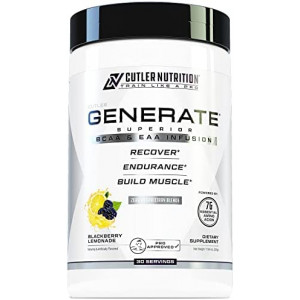 Generate EAA and BCAA Powder: Best Post Workout Recovery Drink and Branched Chain Amino Acids Supplement with Essential Amino Acids, 5g BCAAs, 2g EAAs | BlackBerry Lemonade, 30 Servings