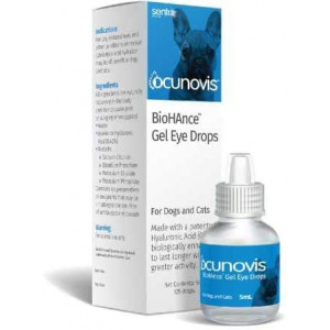 Eye Lube for Dogs and Cats, Ocunovis BioHAnce Gel Eye Drops Artificial Tears for Dog Dry Eye and Cat Dry Eye